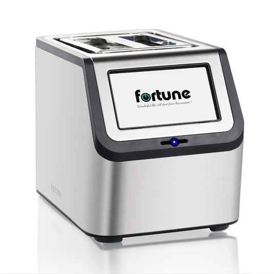 KETIAN Smart Toaster: touchscreen 2-slice toaster, fast heating, multiple settings, stainless steel design.