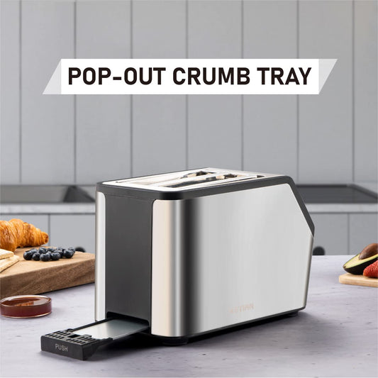 KETIAN Smart Toaster: touchscreen 2-slice toaster, fast heating, multiple settings, stainless steel design.