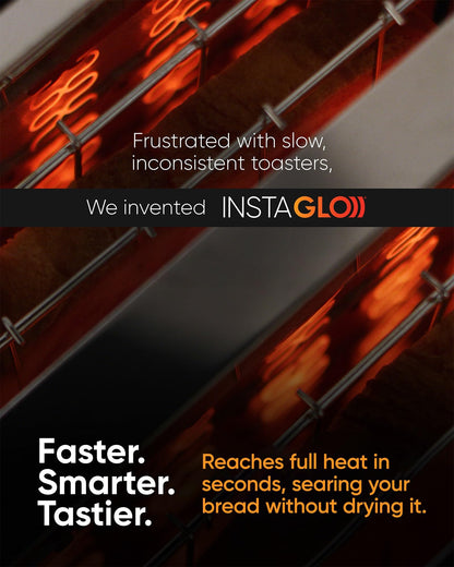 Revolution R270 Toaster: smart 2-slice toaster, touchscreen, InstaGLO tech, 16 bread modes, fast high-end performance.