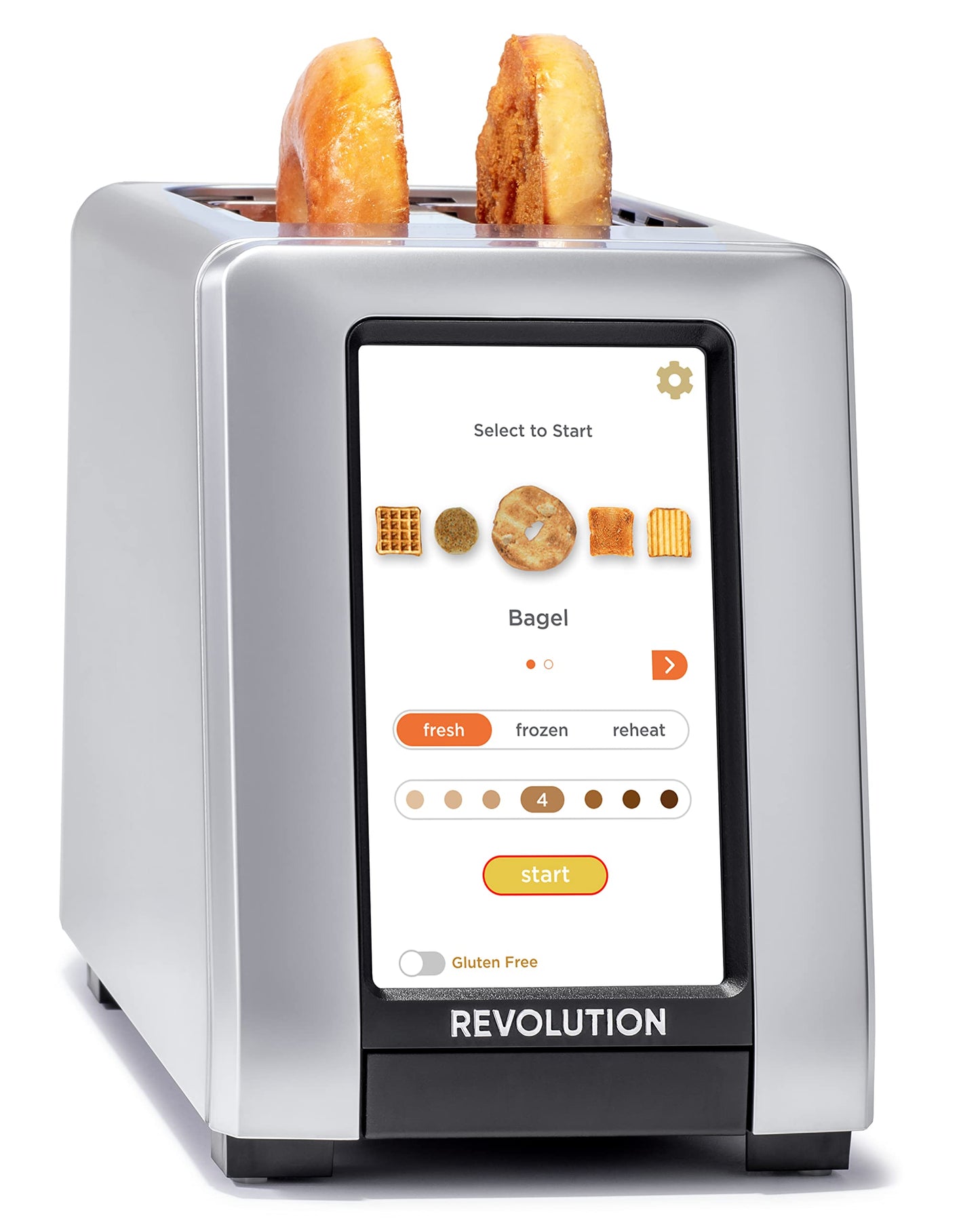 Revolution R270 Toaster: smart 2-slice toaster, touchscreen, InstaGLO tech, 16 bread modes, fast high-end performance.